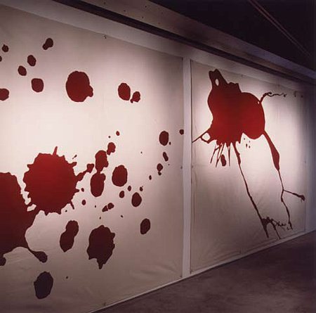 Lo que Lee Krasner podia haber hecho... pero no hizo. 2001 tela cosida Dos obras, de 300 x 192 cm. cada una