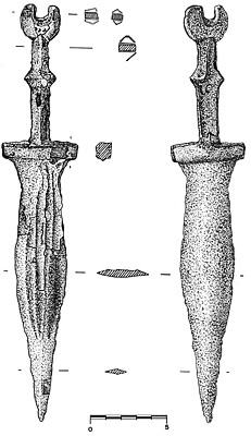 Figura 1.  Daga romana procedente de la llanura de Bolmir.