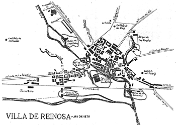 Localización de las principales fábricas de Reinosa en 1870