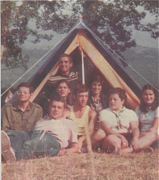 Campamento en Polientes en los años 70.