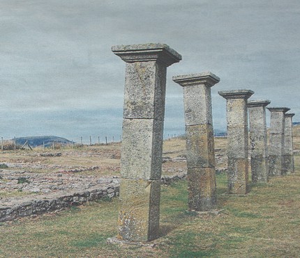 Columnata de La Llanuca, la gran villa romana excavada en Julióbriga.