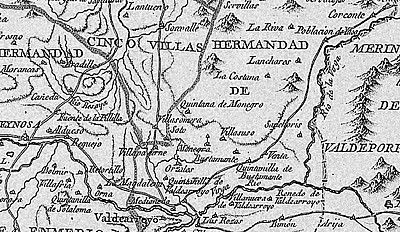 Fragmento del Mapa Geográfico del Partido de Reynosa de Tomás López, 1785.