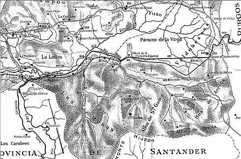 Fig. 4. Variantes del FC de La Robla afectadas por el pantano del Ebro.