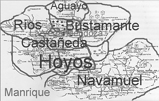 Ilustración 4. Distribución territorial de los principales linajes campurrianos en el siglo XV