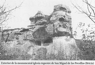 Exterior de la monumental iglesia rupestre de S. Miguel de las Presillas (Bricia)